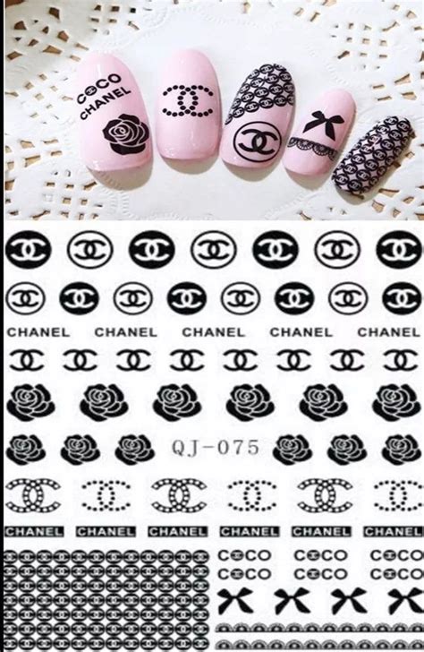 white chanel nail stickers|chanel nail stickers for sale.